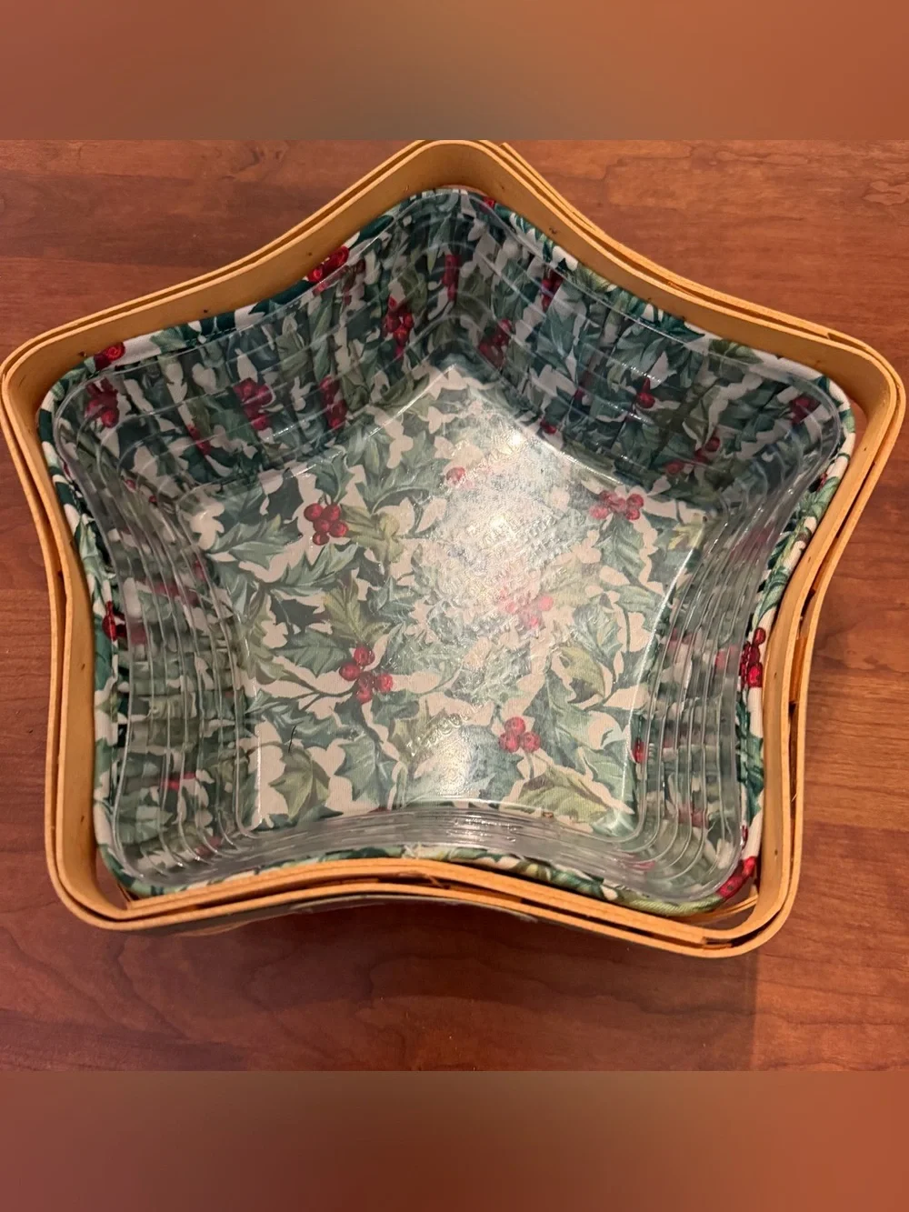 Longaberger 2001 Christmas Collection Green Shining Star Basket